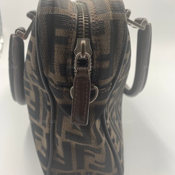 Authentic FENDI Zucca FF Logo Monogram Brown Bag - Picture 8 of 15